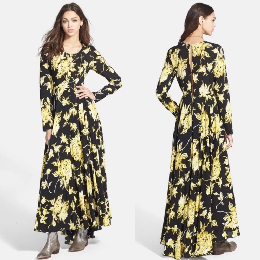 NWOT Free People Floral Maxi Dress - First Kiss